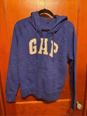 GAP Cobalt Blue Zip-up Hoodie with Subtle Logo Tag